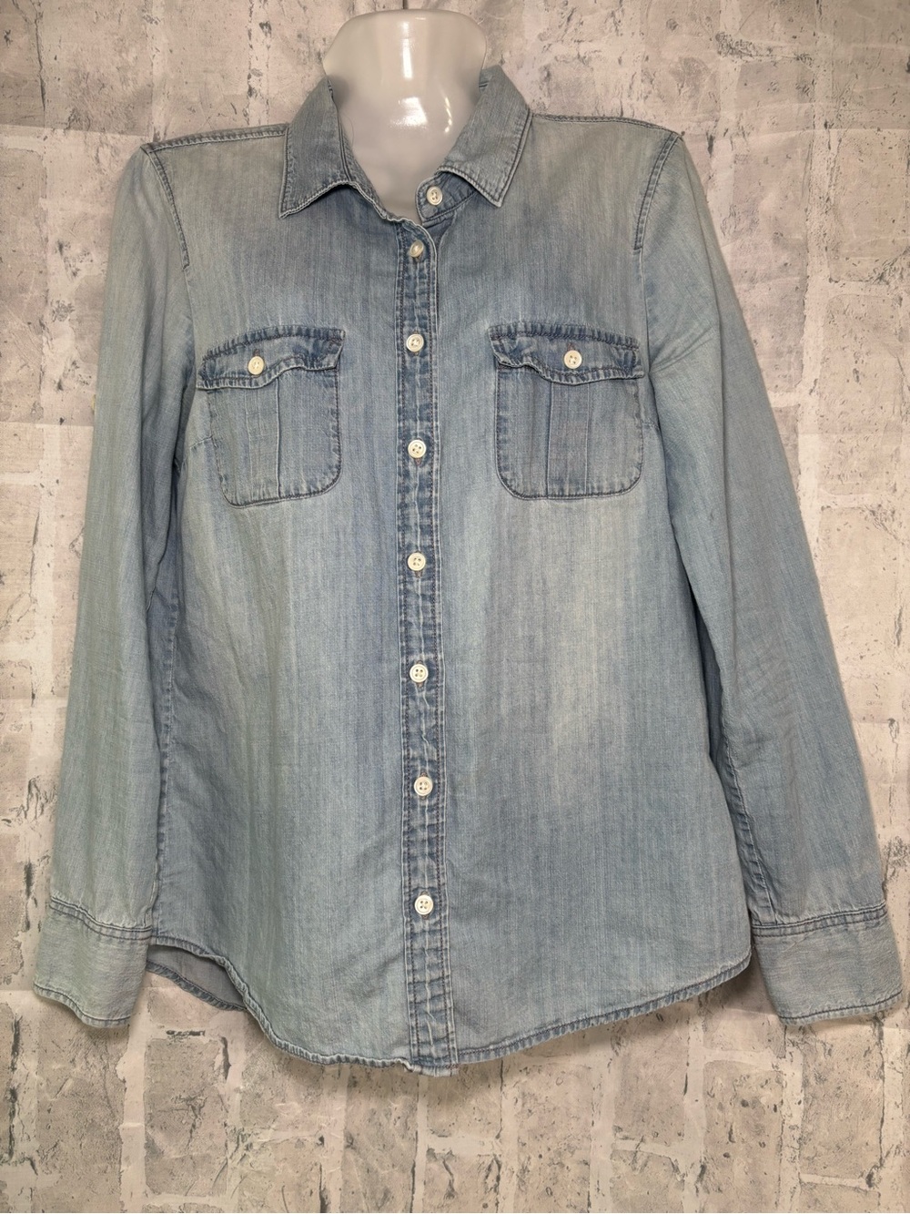 J. Crew Light Wash Denim Button-Down Shirt
